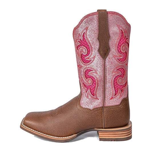 Pink Square Toe Cowgirl Boots – Fashionable Comfort for Women