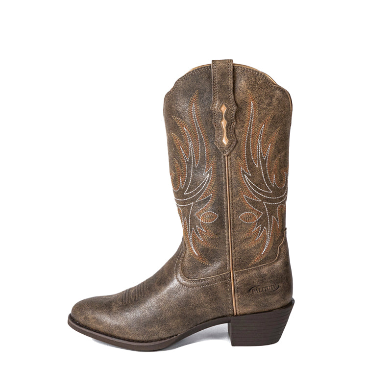 Pointed Toe Ladies Leather Cowboy Boots - Stylish Western Boots