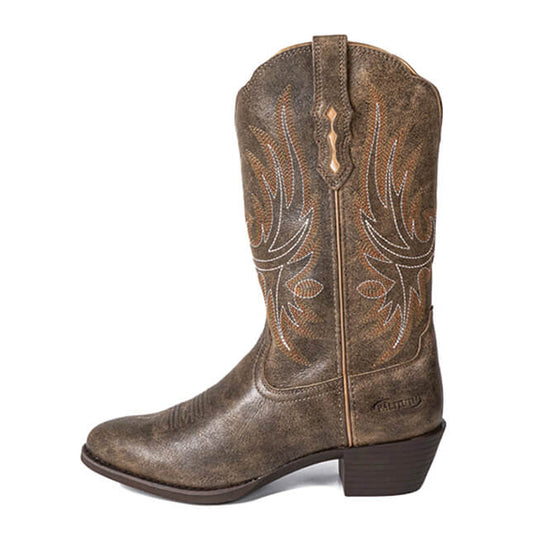 Pointed Toe Ladies Leather Cowboy Boots - Stylish Western Boots