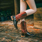 Red Leather Cowboy Boots for Women Comfortable Stylish Western Boots