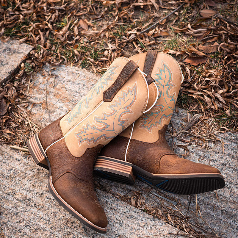 Stylish Embroidered Men’s Western Cowboy Boots Heritage Roughstock