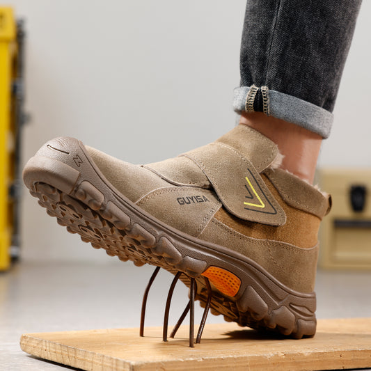 Warm Lined Slip On Steel Toe Work Shoes