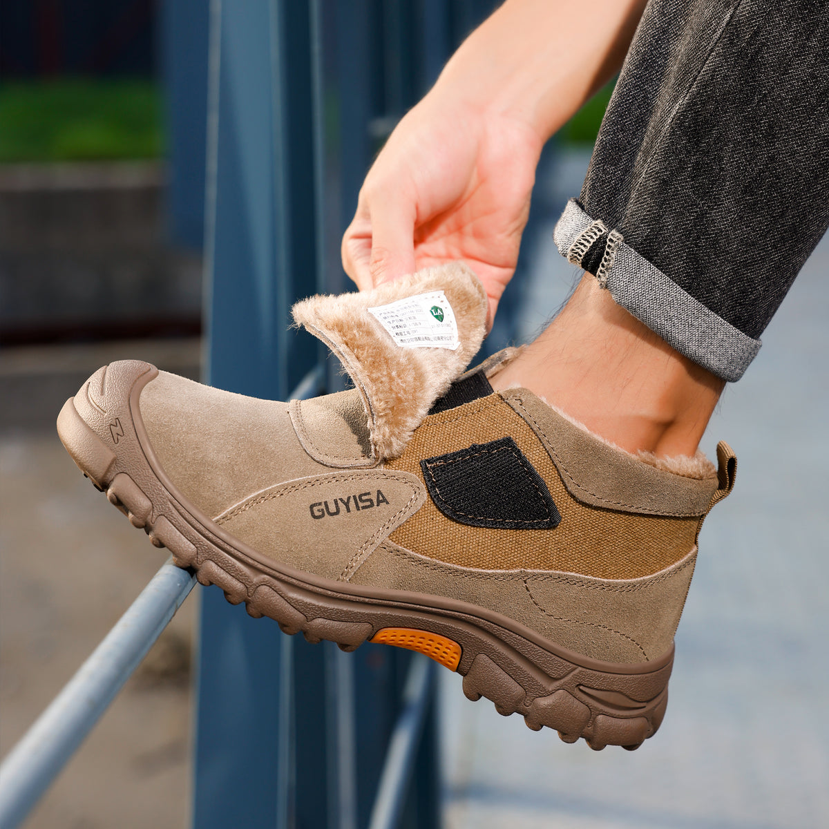 Warm Lined Slip On Steel Toe Work Shoes