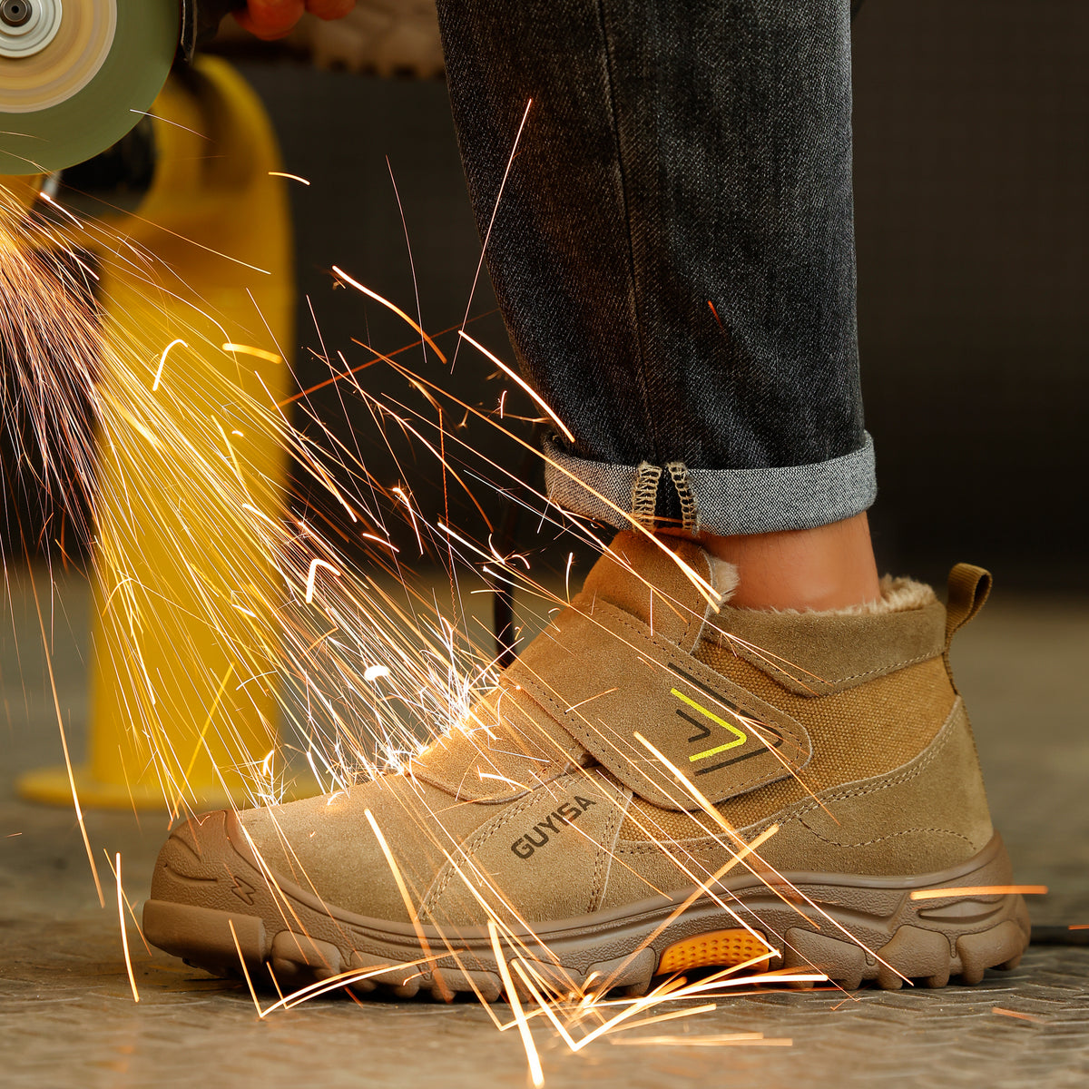 Warm Lined Slip On Steel Toe Work Shoes