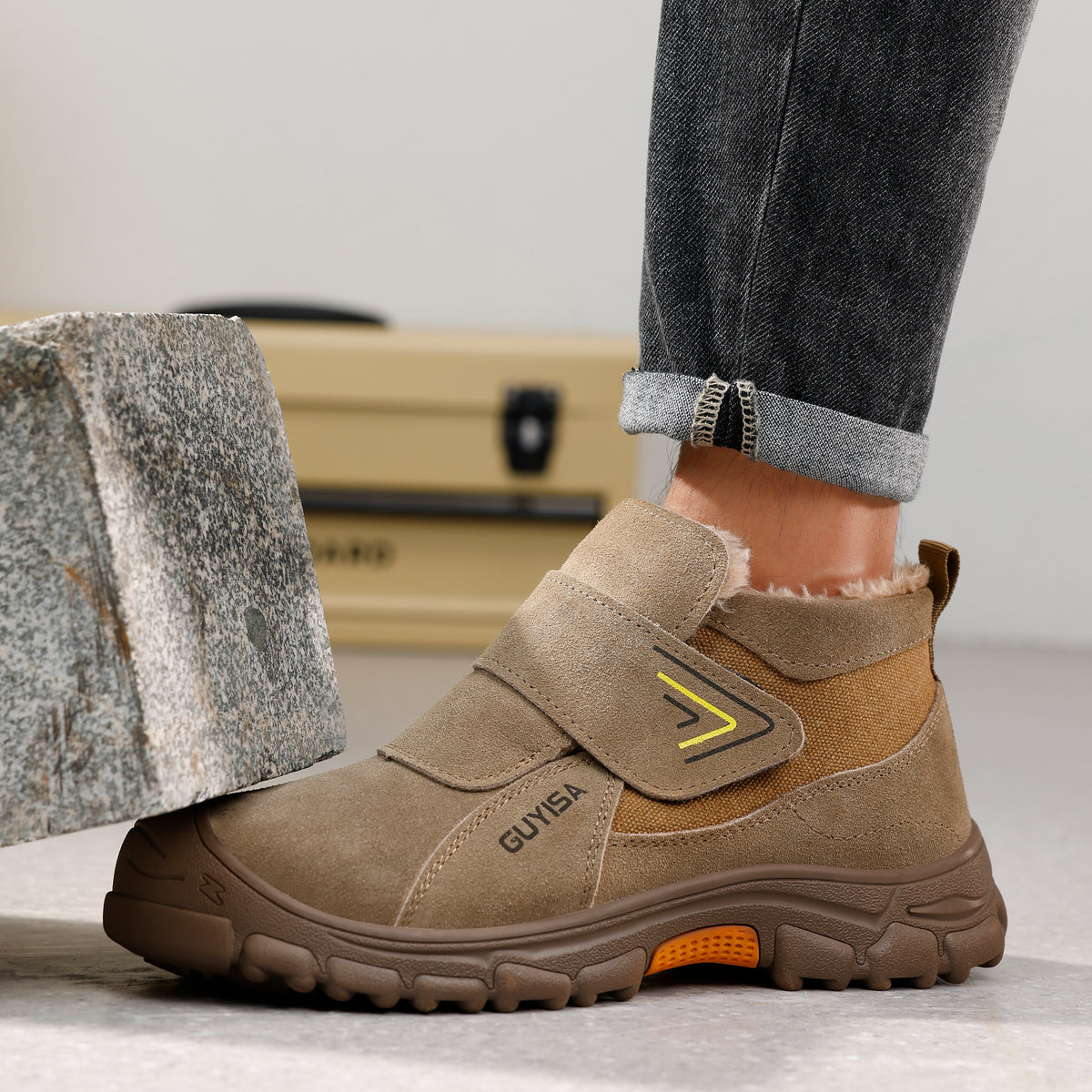 Warm Lined Slip On Steel Toe Work Shoes