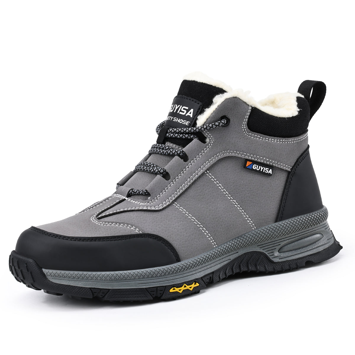 Warm Wool Lined High Top Steel Toe Work Boots