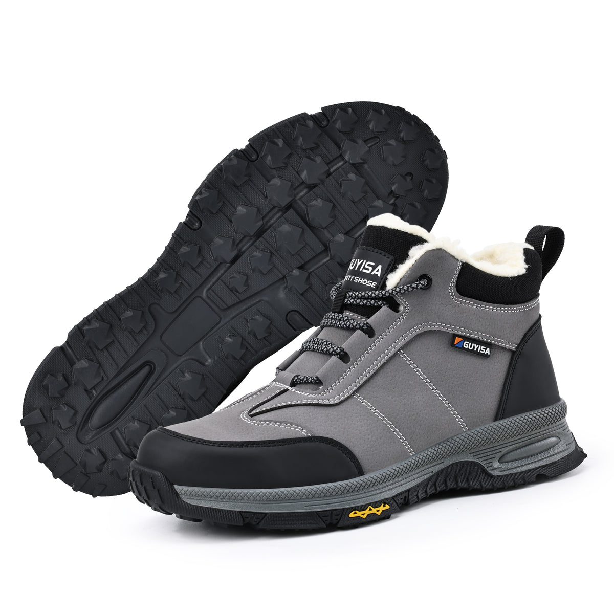 Warm Wool Lined High Top Steel Toe Work Boots