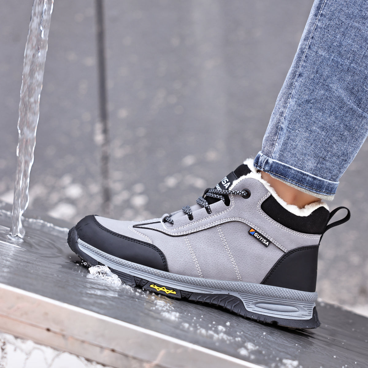 Warm Wool Lined High Top Steel Toe Work Boots