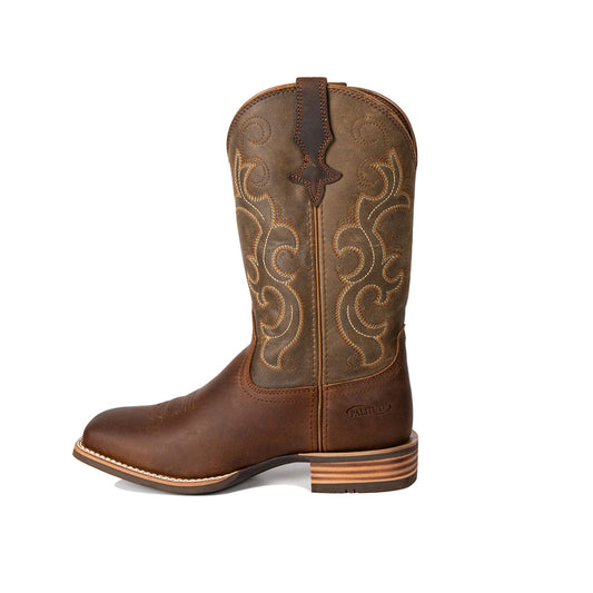 Coffee Brown Women's Cowboy Boots - Stylish Embroidered Roughstock Square Toe