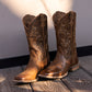 Coffee Brown Women's Cowboy Boots - Stylish Embroidered Roughstock Square Toe