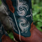 Women’s Western Mid Calf Cowboy Boots Embroidered Full Cowhide Leather