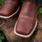 Women’s Western Mid Calf Cowboy Boots Embroidered Full Cowhide Leather