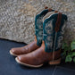 Women’s Western Mid Calf Cowboy Boots Embroidered Full Cowhide Leather
