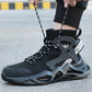 DS0203 Comfortable Steel Toe High Top Sneakers Black